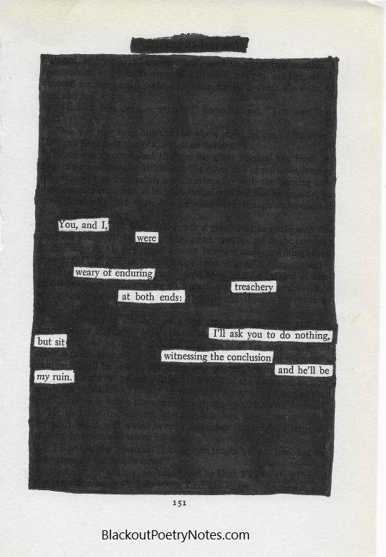 Blackout Poem - At Both Ends - Blackout Poetry Notes