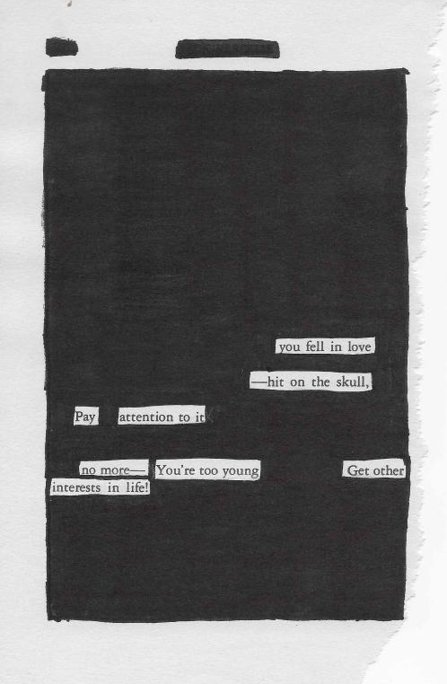 Blackout Poem - Hit on the Skull - Blackout Poetry Notes