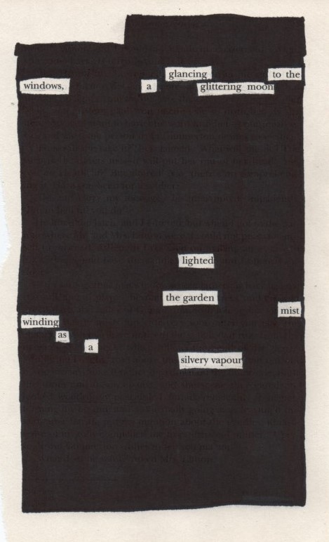 Blackout Poem - Glittering Moon - Blackout Poetry Notes