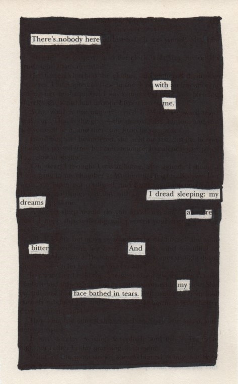 Nobody Here - Blackout Poetry Notes