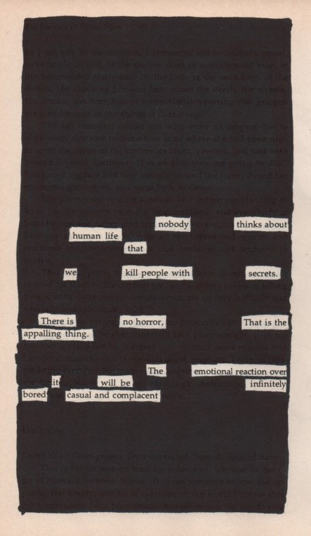 Secrets - Blackout Poetry Notes