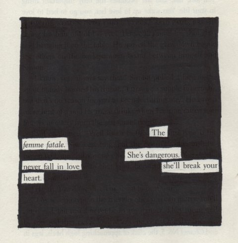 Femme Fatale  Blackout Poetry Notes