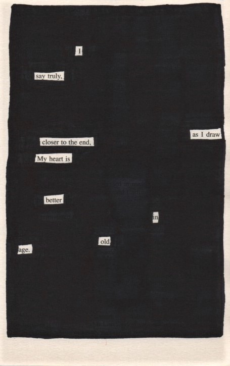 In Old Age - Blackout Poetry Notes