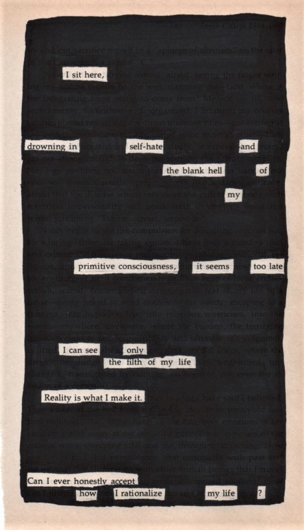 Drowning - Blackout Poetry Notes