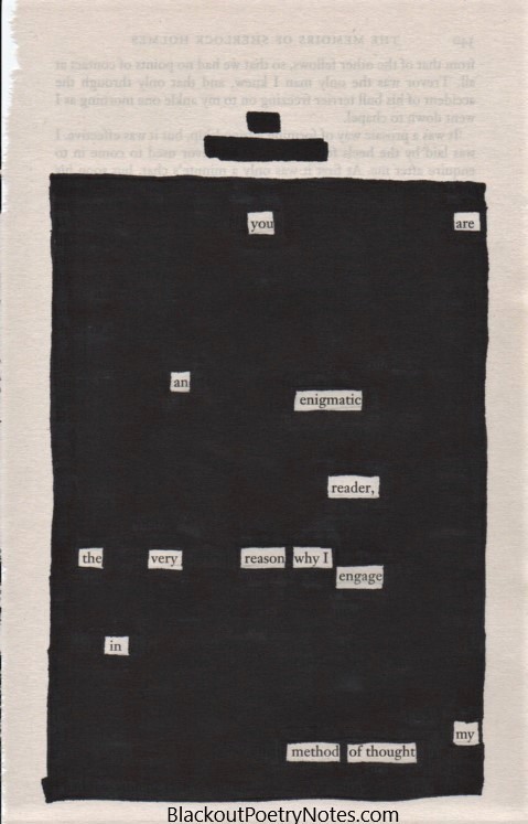 Enigmatic Reader - Blackout Poetry Notes