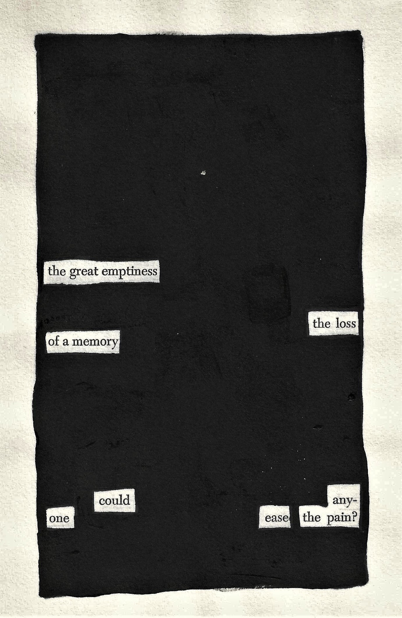 Great Emptiness - Blackout Poetry Notes