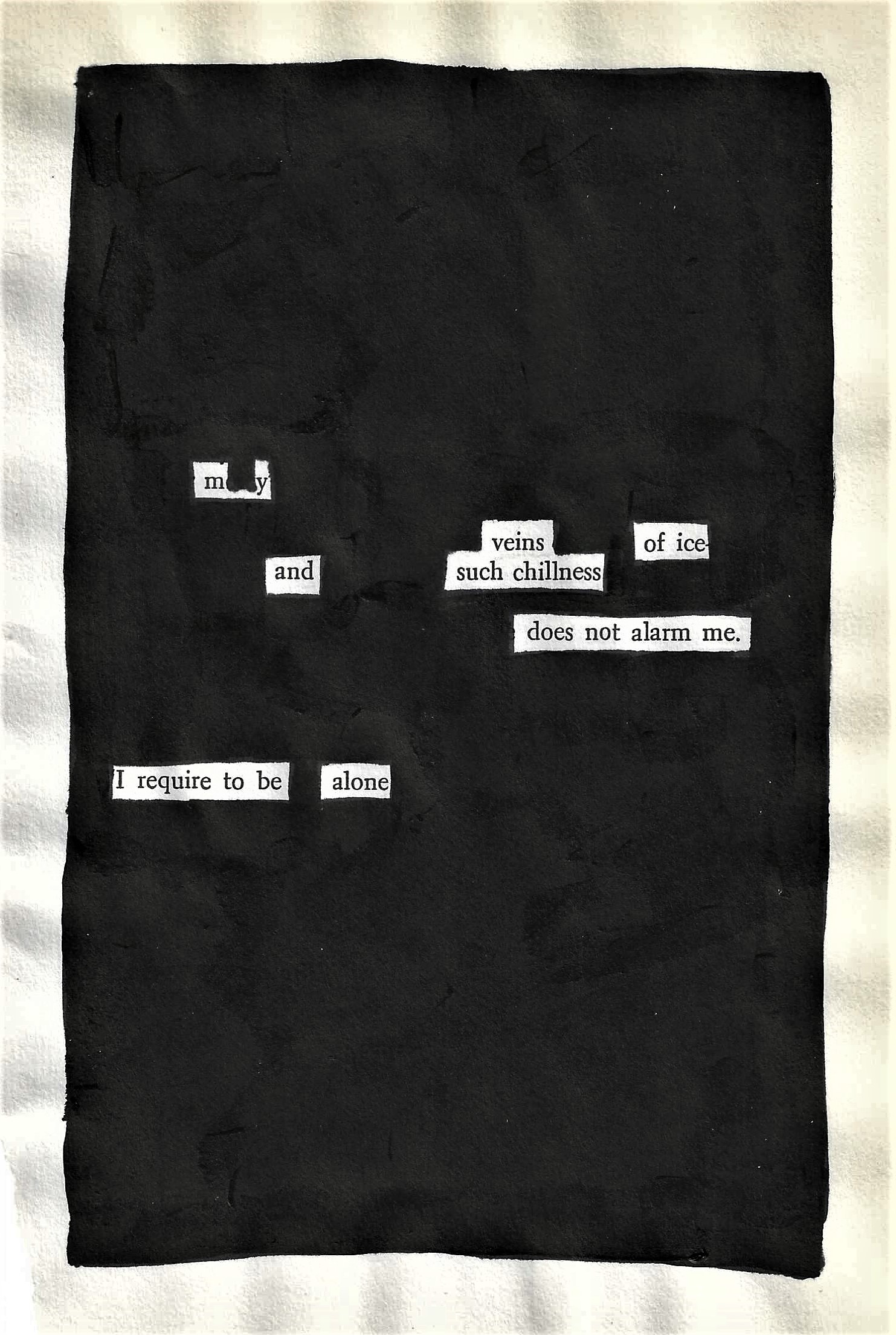 Veins Of Ice Blackout Poetry Notes