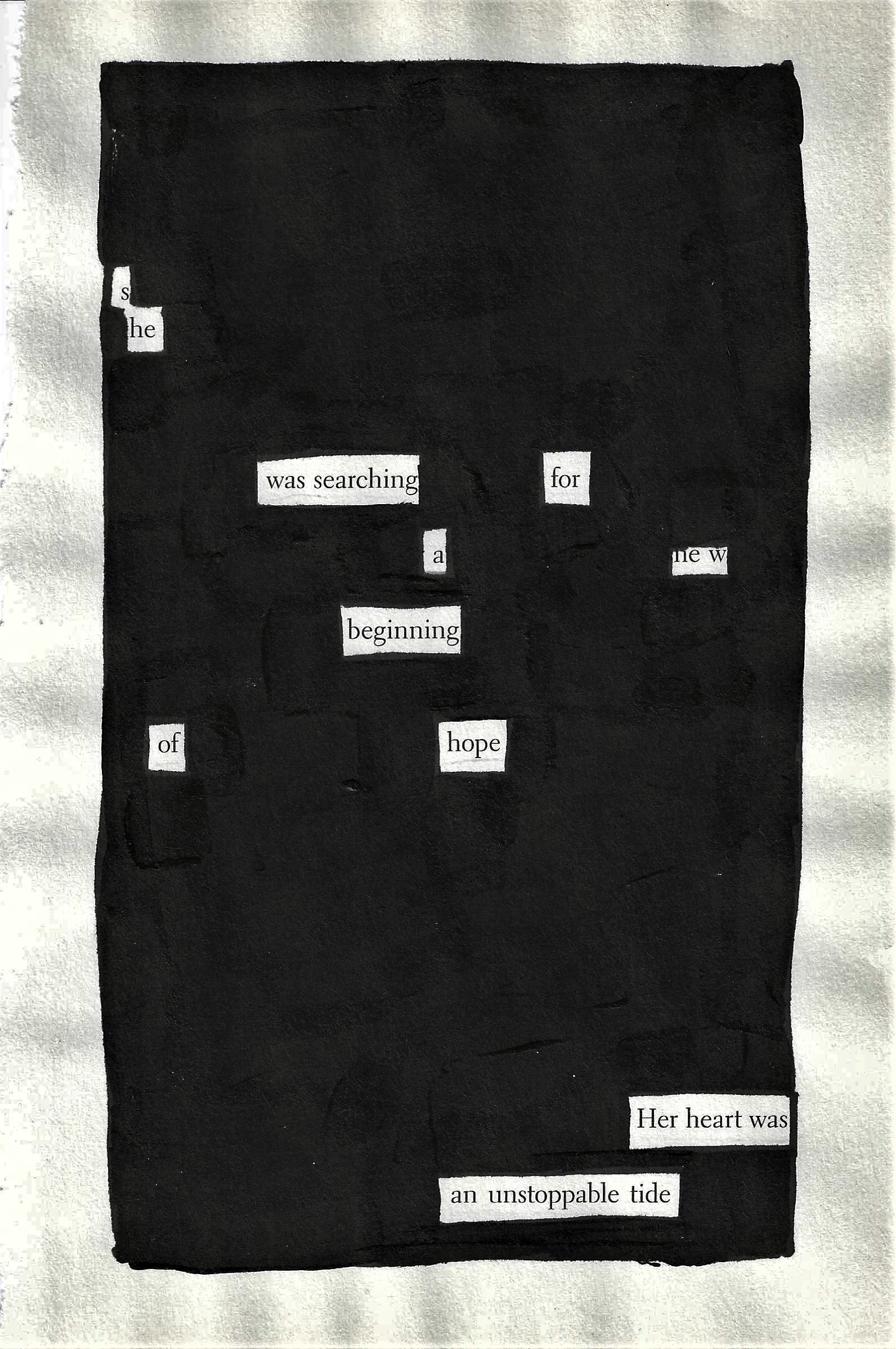 Unstoppable Tide - Blackout Poetry Notes