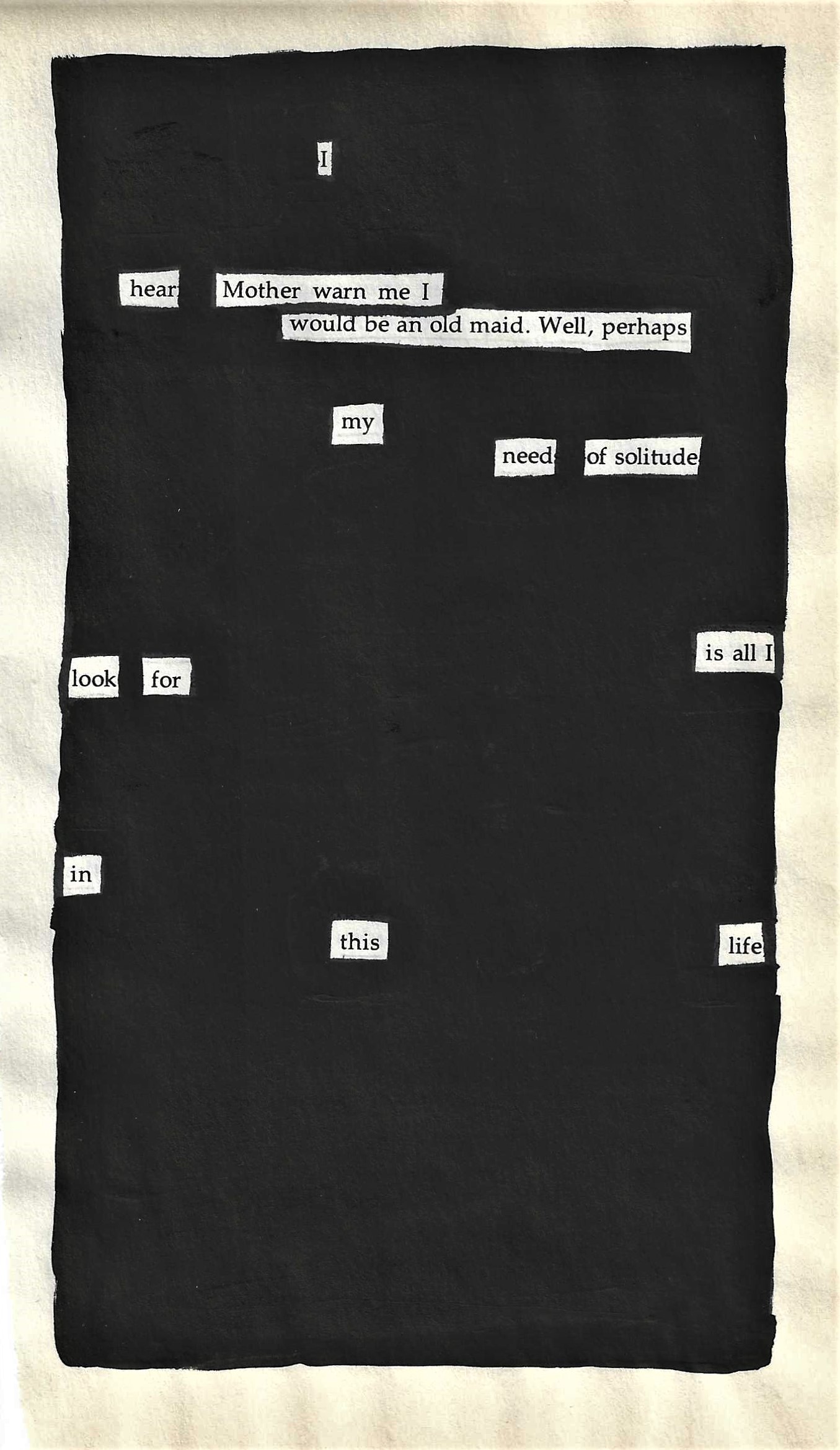 Old Maid - Blackout Poetry Notes